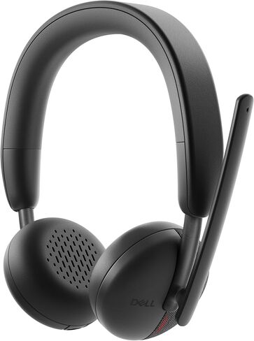 Dell WL3024 Wireless Headset - Leatherette Headband, Built-in AI-Based Noise Cancellation Microphone, Boom mic - Black in Saudi Arabia