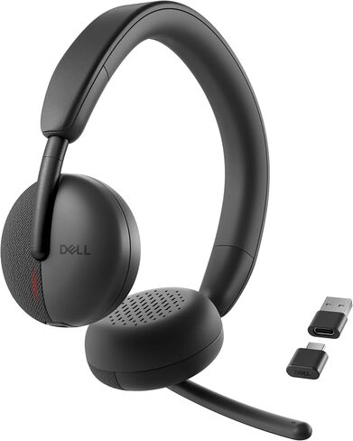 Dell WL3024 Wireless Headset - Leatherette Headband, Built-in AI-Based Noise Cancellation Microphone, Boom mic - Black in Saudi Arabia