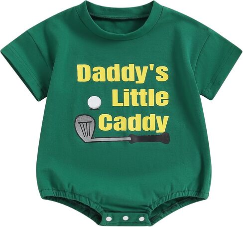 Baby Boy Girl Golf Outfits Letter Print Short Sleeve Bubble Romper Jumpsuit Newborn Baby Golfing One Piece Bodysuit in Saudi Arabia