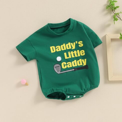 Baby Boy Girl Golf Outfits Letter Print Short Sleeve Bubble Romper Jumpsuit Newborn Baby Golfing One Piece Bodysuit in Saudi Arabia