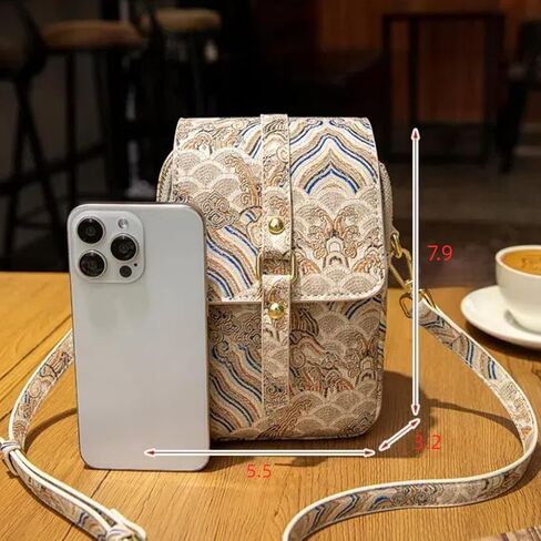 Chinese style niche design ancient style elements double zipper large capacity mobile phone bag versatile shoulder cross-body bag in Saudi Arabia