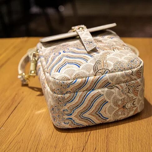 Chinese style niche design ancient style elements double zipper large capacity mobile phone bag versatile shoulder cross-body bag in Saudi Arabia