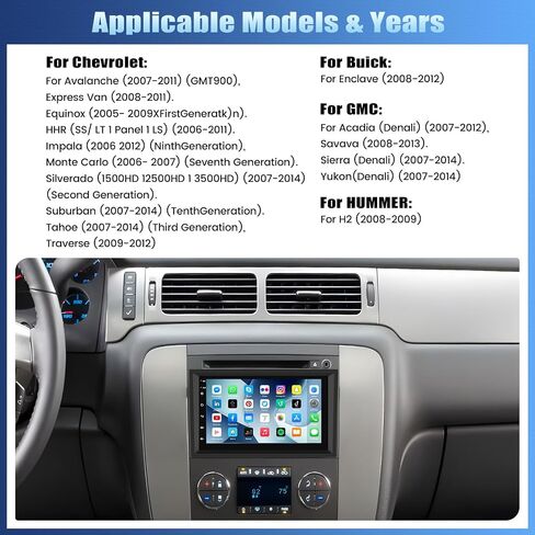Android 13 Double Din Car Stereo for GMC Sierra Chevy Silverado Yukon Chevrolet Buick with WiFi GPS,7 Inch Touch Screen GMC Sierra Car Radio with Mirror Link,Bluetooth FM/RDS,SWC+Backup Camera in Saudi Arabia