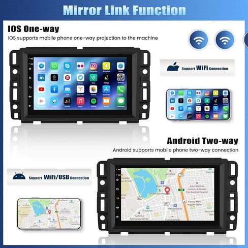 Android 13 Double Din Car Stereo for GMC Sierra Chevy Silverado Yukon Chevrolet Buick with WiFi GPS,7 Inch Touch Screen GMC Sierra Car Radio with Mirror Link,Bluetooth FM/RDS,SWC+Backup Camera in Saudi Arabia