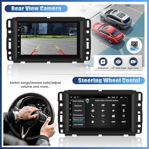Android 13 Double Din Car Stereo for GMC Sierra Chevy Silverado Yukon Chevrolet Buick with WiFi GPS,7 Inch Touch Screen GMC Sierra Car Radio with Mirror Link,Bluetooth FM/RDS,SWC+Backup Camera in Saudi Arabia