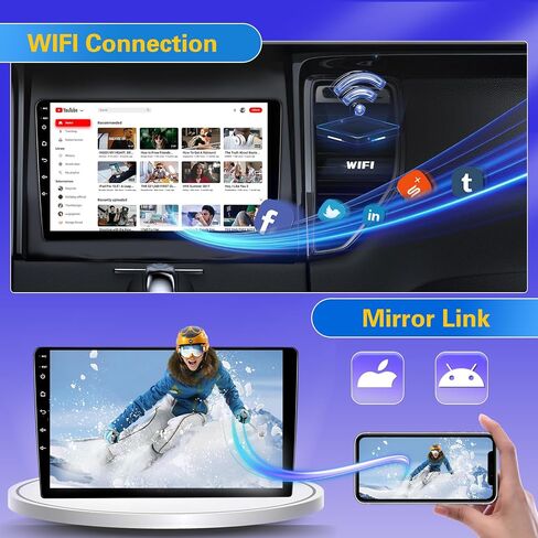 Fuluku[8 Core 4+64GB] ستيريو سيارة مزدوج Din Android 13 مع WiFi، يدعم بطاقة SIM 4G، راديو Android 10.1 بوصة مع Carplay اللاسلكي Android Auto، EQ DSP، GPS، بلوتوث 5.0، AM/FM/RDS، كاميرا احتياطية in Saudi Arabia
