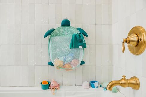 Oceana Bath Toy Organizer with Suction Cups by Copper Pearl: Extra-Large Mesh Bath Toy Holder for Bathtub, Quick-Dry Bath Toy Storage Net, Convenient Bath Toy Net for Tub - Wade in Saudi Arabia