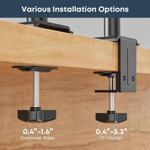 حامل مكتب بشاشة واحدة من PUTORSEN لشاشة وتلفزيون مقاس 17-42 بوصة، يصل وزنه إلى 26.4 رطلاً، حامل ذراع شاشة واسع للغاية للكمبيوتر المنحني المسطح وشاشة التلفزيون مع VESA 75 × 75 إلى 200 × 200، مع مشابك كابل in Kuwait