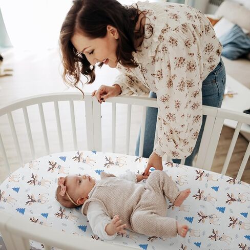 Super Soft Stretch Knit Crib Sheet Fitted Sheet Organic crib sheets 2 Piece Fits Standard Toddler Bed Mattresses Boys Girls Unisex Microfiber 52" x 28" Rainbow Whale and Elephant in Saudi Arabia