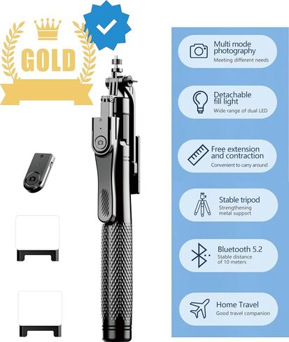 Selfie Tripod with Light, 80" Overhead Phone Mount with Light Heavy Duty Camera Tripod for iPhone Selfie Stick Tripod Stand with Remote, 360° Rotating Travel Phone Tripod Stand for iPhone Cell Phone in Kuwait