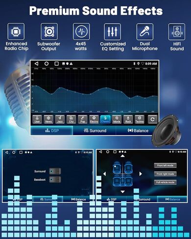 لـ 2004-2010 VW Beetle Android راديو ستيريو للسيارة مع Carplay لاسلكي Android Auto، 2+32G 9 بوصة تعمل باللمس راديو واي فاي GPS ملاحة بلوتوث FM RDS EQ وصلة مرآة in Saudi Arabia