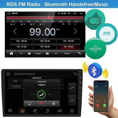 [4G+64G] ستيريو سيارة مزدوج Din Android 13.0 لـ Fo-rd Escape 2013-2019 9 بوصة HD شاشة تعمل باللمس سيارة صوت الوسائط المتعددة مع CarPlay Android Auto w/WiFi GPS Radio Navigation Bluetooth Camera Mic in Kuwait