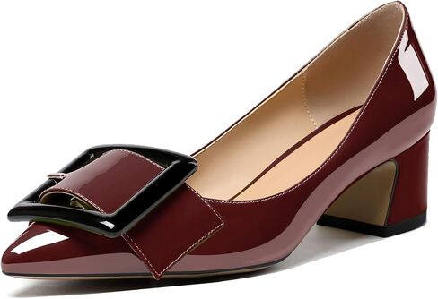 YODEKS Women’s Pointed Toe Pumps,2 Inches Chunky Block Heels Pumps,2 inches Classic Office Daily Dress Shoes in Kuwait