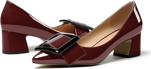 YODEKS Women’s Pointed Toe Pumps,2 Inches Chunky Block Heels Pumps,2 inches Classic Office Daily Dress Shoes in Kuwait