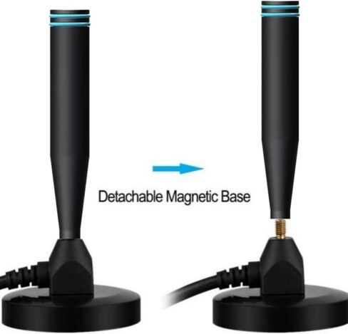 TV Antenna Indoor, Digital TV Antenna for Smart TV with Strong Magnetic Base Support 4K 1080P, Long Range Reception Smart TV Antenna for Local Channels - 16.40FT Coax HDTV Cable (A-Black Blue) in Saudi Arabia
