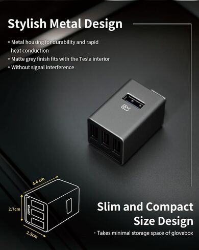 Jowua 4 Port USB Dashcam Hub لطراز Tesla المعاد تصميمه 3 Highland 2024+، لاستخدام صندوق القفازات، واحد USB فائق السرعة، ثلاثة USB HiSpeed in Kuwait