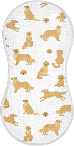 vvfelixl Muslin Burp Cloths Golden Retriever Dogs Baby Washcloths for Baby Girl Boys 2 Pack in Saudi Arabia
