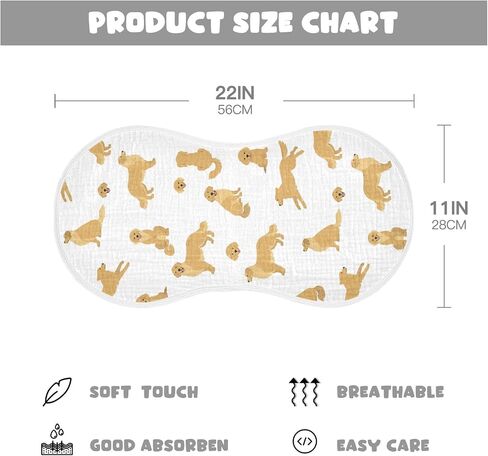 vvfelixl Muslin Burp Cloths Golden Retriever Dogs Baby Washcloths for Baby Girl Boys 2 Pack in Saudi Arabia