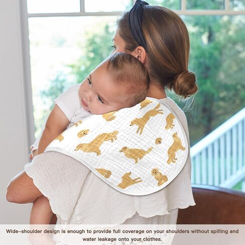vvfelixl Muslin Burp Cloths Golden Retriever Dogs Baby Washcloths for Baby Girl Boys 2 Pack in Saudi Arabia