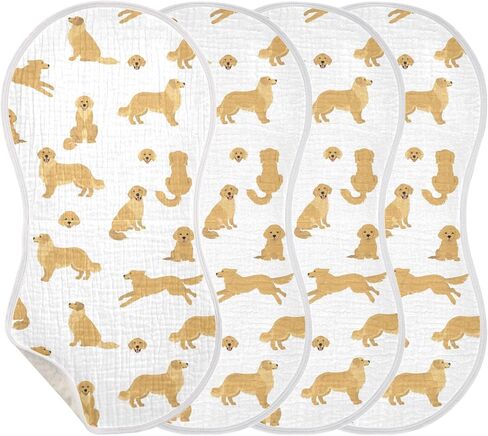 vvfelixl Muslin Burp Cloths Golden Retriever Dogs Baby Washcloths for Baby Girl Boys 2 Pack in Saudi Arabia