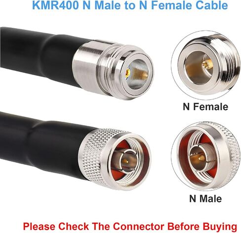 XRDS -RF KMR400 N Male to N Female Cable 50FT, 50 ohm KMR400 Low Loss Type N Female to Type N Male Extension Cable for WiFi/Ham Radio Antenna, Signal Booster, Router, Amplifier in Saudi Arabia