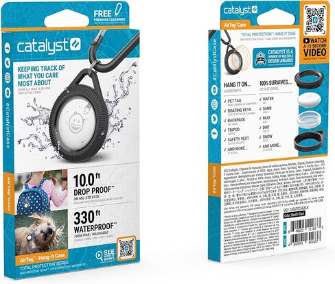 Catalyst Waterproof Airtag Cover with Carabiner Hook for Easy Hanging, Protective case with Anti-Scratch Anti-Lost, Shock Proof, Device Locator Compatible with Apple AirTags (Hang-It) in Saudi Arabia
