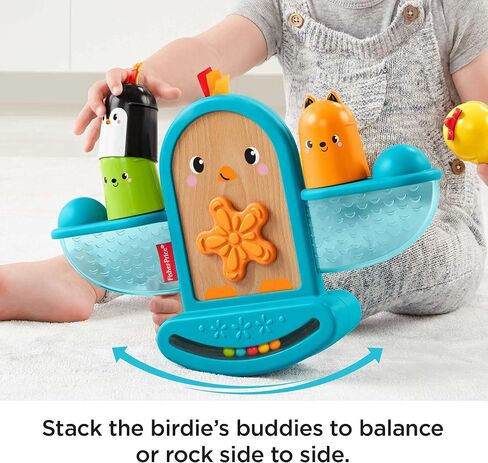 Fisher-Price Baby Toy Stack and Rattle Birdie, Stacking & Balancing Activity with Sensory Details for Developmental Play Infants Ages 6+ Months in Saudi Arabia