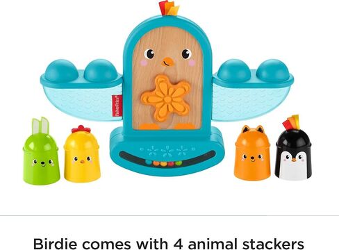 Fisher-Price Baby Toy Stack and Rattle Birdie, Stacking & Balancing Activity with Sensory Details for Developmental Play Infants Ages 6+ Months in Saudi Arabia