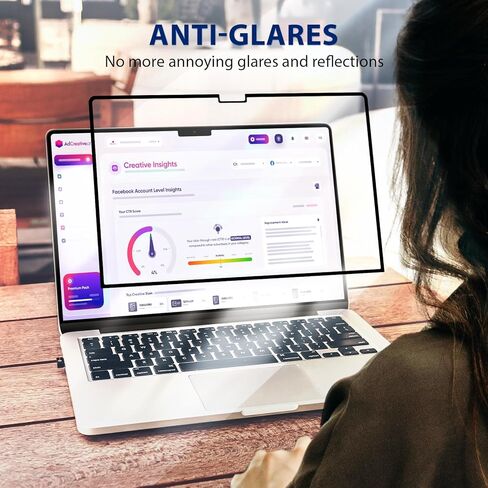 واقي شاشة غير لامع مضاد للضوء الأزرق متوافق مع MacBook Air 13.6 في 2024 2022 M3 A3113 M2 A268، فلتر حجب الوهج قابل للإزالة للكمبيوتر المحمول، درع مقاوم للخدش غير لامع، حماية ترقية جديدة in Kuwait