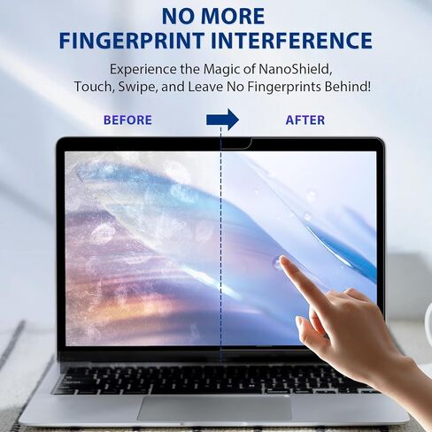 واقي شاشة غير لامع مضاد للضوء الأزرق متوافق مع MacBook Air 13.6 في 2024 2022 M3 A3113 M2 A268، فلتر حجب الوهج قابل للإزالة للكمبيوتر المحمول، درع مقاوم للخدش غير لامع، حماية ترقية جديدة in Kuwait