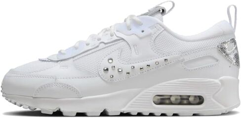حذاء Nike Air Max 90 Futura للسيدات (FQ8888-100، أبيض/فضي معدني/كروم/بلاتيني ملون) مقاس 6 in Saudi Arabia
