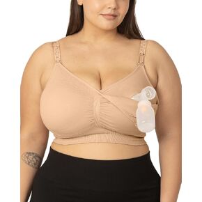 Kindred Bravely Sublime Hands Free Super Busty Pumping Bra | Nursing and Pumping Bra up to 44K Cup (Beige, 1X-Super Busty)