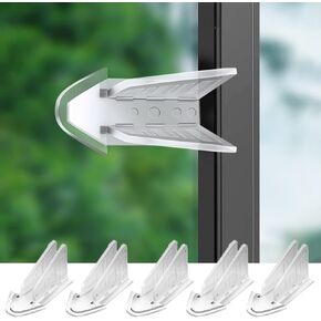 6 Pack Sliding Door Lock for Kids Safety - Child Proof Door Locks for Sliding Closet and Glass Doors - Window Locks for Children - Sliding Door Child Safety Locks and Burglar Bars