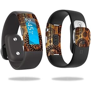 MightySkins Skin Compatible with Microsoft Band 2 Cover Skins Sticker Watch Wooden Floral