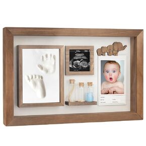 Baby Hand and Footprint Kit - Newborn Baby Keepsake Box, Newborn Footprint Kit, Boys & Girls Gift for Baby Shower Baby First Keepsake Frame Baby Gift for New Mom Expecting Parents New Baby Must Have