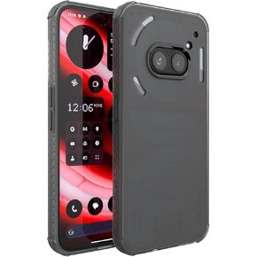 TUDIA SKN Designed for Nothing Phone (2a) Case, [Reinforced Corners] Shockproof Anti-Yellowing Slim Grip Semi-Transparent Matte TPU Bumper Drop Protection for Nothing (2a) Phone Case (Frosted Black)