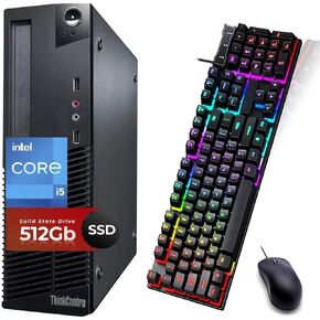 Lenovo ThinkCentre M83 SFF Desktop Computer PC, Core i5 3.2GHz up to 3.6GHz, 8GB RAM, 512GB SSD, RGB Keyboard&Mouse, DP, USB 3.0, Windows 10 Professional (Renewed)