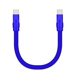 Cute Chubby - Power Bank Friendly Cable Short USB Charging Cable Thick Silicone Charge Cord Phones Tablets USB-C to USB A Cable, Orange, Type-C to Type-C, 0.32ft