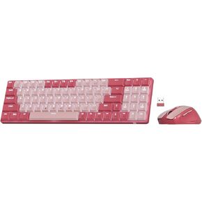 Redragon BS8772 Wireless Keyboard and Mouse Combo, 75% 78 Keys 2.4Ghz Wireless Low-Profile Mechanical Keyboard w/Rechargeable Battery, Single Blue Blacklight, 2400 DPI Ergonomic Mouse