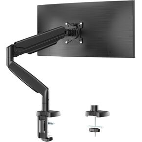 Monitor Desk Mount for 13-35 inch Ultrawide Flat/Curved Screens, Heavy Duty Monitor Arm Holds up to 30.8lbs, Single Gas Spring Monitor stand, Fully Adjustable, Clamp and Grommet Base