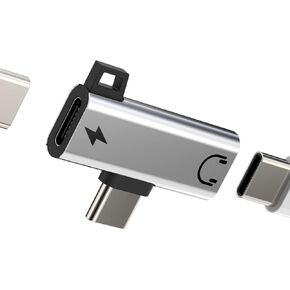 USB-C Headphone Adapter 2in1 DAC Dual Type C Jack Charging Dongle compatible for Samsung Galaxy S20 S21 FE S22 S23 Ultra S10 LG Apple iPhone15 Pro Max Plus iPad Pro Air Charger Aux Audio Splitter Cord