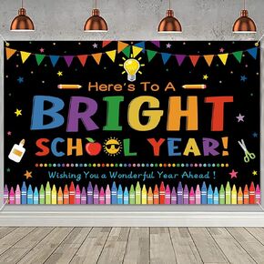 لافتة خلفية للعام الدراسي المشرق للعودة إلى المدرسة، خلفية تصوير فوتوغرافي لليوم الأول من المدرسة، لافتة للأطفال في الفصل الدراسي للعودة إلى المدرسة، ديكور خلفية لحفلات الصور، دعامات سوداء in Kuwait