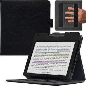 Double Stand Case for 7'' Kobo Libra Colour/Libra 2/Libra H2O Cover with Auto Sleep&Wake/Double Hand Strap/Magnetic Closure fits Kobo Libra e-Reader (Misty Forest)