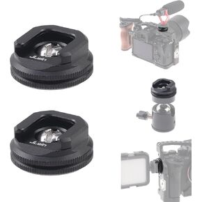 Fotga 2-Pack Aluminum 1/4″-20 to Cold Shoe Mount Adapter for Flash Speedlite LED Light Microphone Camera Cage Tripod Ball Head