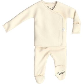 Bonsie Skin to Skin Babywear Footed Bodysuit - Tan Baby Footed One Piece - Oat