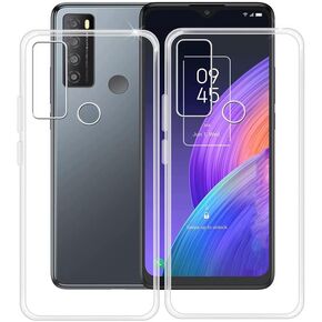 Phone Case for TCL 30 XL (6.82"), 2 Pcs Shockproof Soft Silicone Bumper Shell, [Ultra-Thin ] [Anti-Yellowing] Clear Back Cover for TCL 30 XL - Clear + Clear
