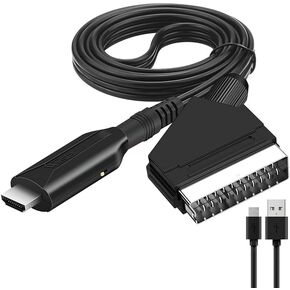 SCART to HDMI Converter, HD 1080P Video Audio Cable Adapter Converter for HDTV STB VHS Xbox PS3 Sky DVD Blu-Ray