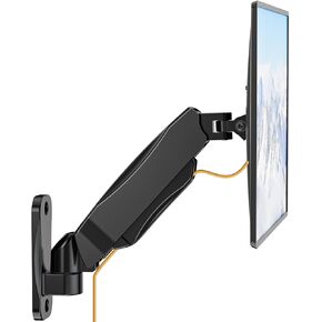 WALI Single Monitor Wall Mount, Computer Wall Mount Monitor Arm Holds up to 26.4lbs, Heavy Duty Gas Spring Single Monitor Arm Screen up to 35 inch, Fully Adjustable Monitor Stand (GSWM001XL), Black