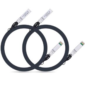كابل 10G SFP+ Twinax، كابل سلبي نحاسي مباشر (DAC)، 3 متر (9.84 قدم)، لـ Cisco SFP-H10GB-CU3M، Meraki، Ubiquiti، Mikrotik، Intel، Fortinet، Netgear، D-Link والمزيد، عبوتان