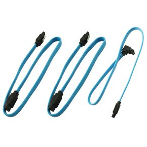 3PCS SATA3 Data Cable Elbow Straight 300mm Blue Female to Female Interface Core Copper Plated Hard Drive Data Cable with Shrapnel for Hard Drive Stable Data Transfer Solid State Blu Ray Drive